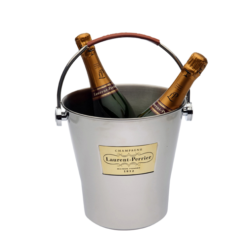 Two Laurent Perrier La Cuvee with a Twin Ice Bucket